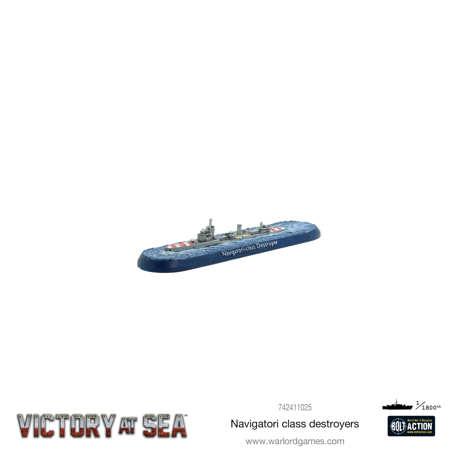 Bolt Action Victory at Sea Navigatori-class destroyers navires métal