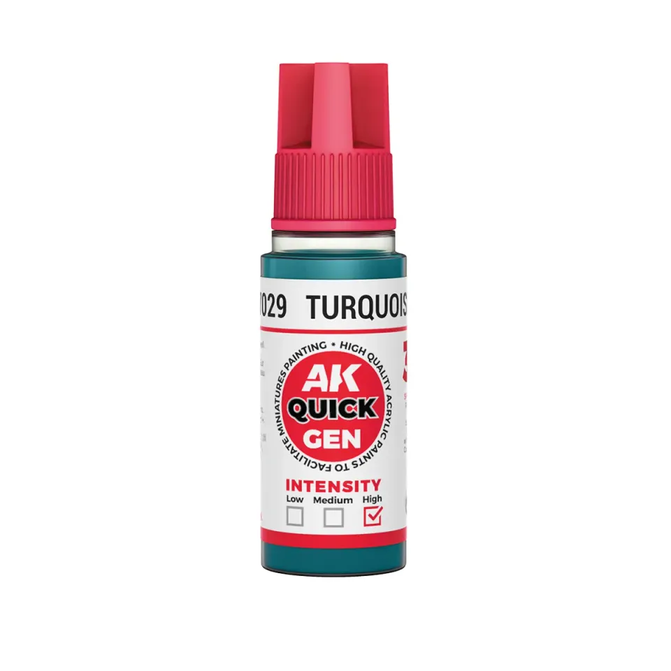 AK Interactive QuickGen Turquoise Blue peinture 18 ml effet contraste