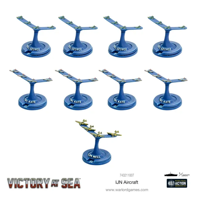 Bolt Action Victory at Sea IJN Aircraft avions 9 vols résine