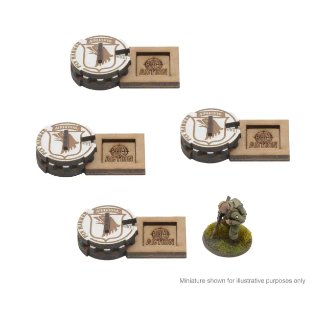 Bolt Action MDF Unit Pin Markers 101st American Airborne Screaming Eagles marqueurs MDF
