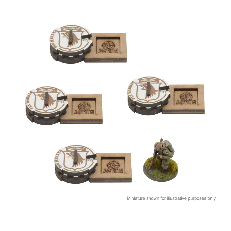 Bolt Action MDF Unit Pin Markers 101st American Airborne Screaming Eagles marqueurs MDF