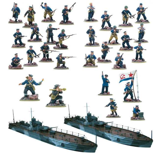 Bolt Action Crossing the Volga Bundle figurines soviétiques résine métal