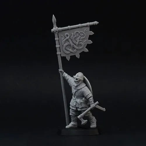 Brother Vinni Viking Banner-Bearer figurine résine 28mm porte-étendard