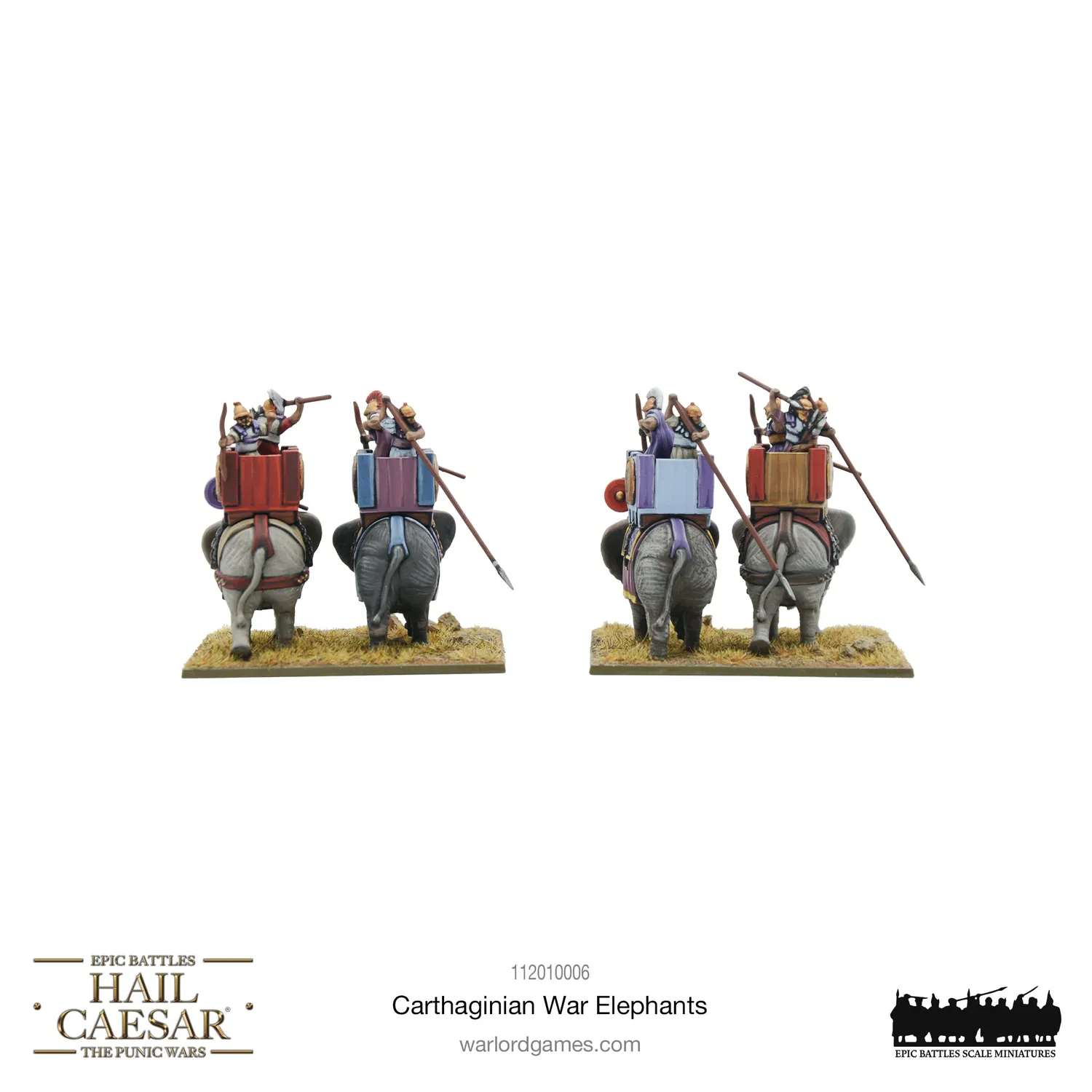 Bolt Action Hail Caesar Carthaginian War Elephants éléphants x4