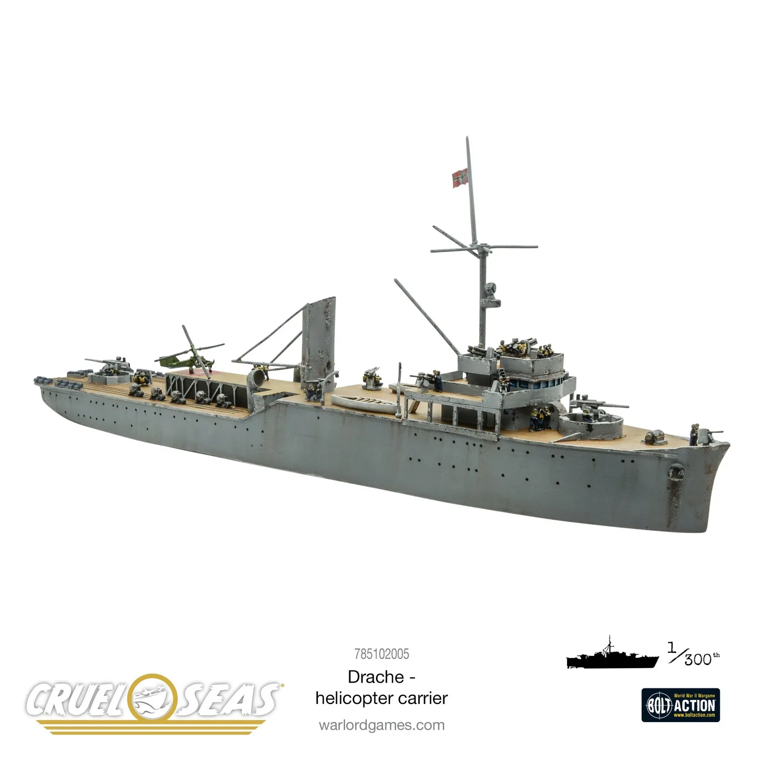 Bolt Action Cruel Seas Drache porte-hélicoptères résine