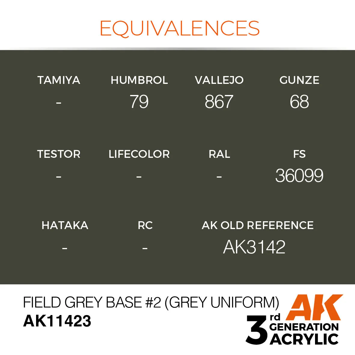 Bolt Action Field Grey Base #2 (Grey Uniform) peinture acrylique 17 ml gris