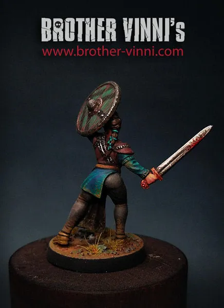 Brother Vinni Astrid figurine résine 28mm guerrière viking