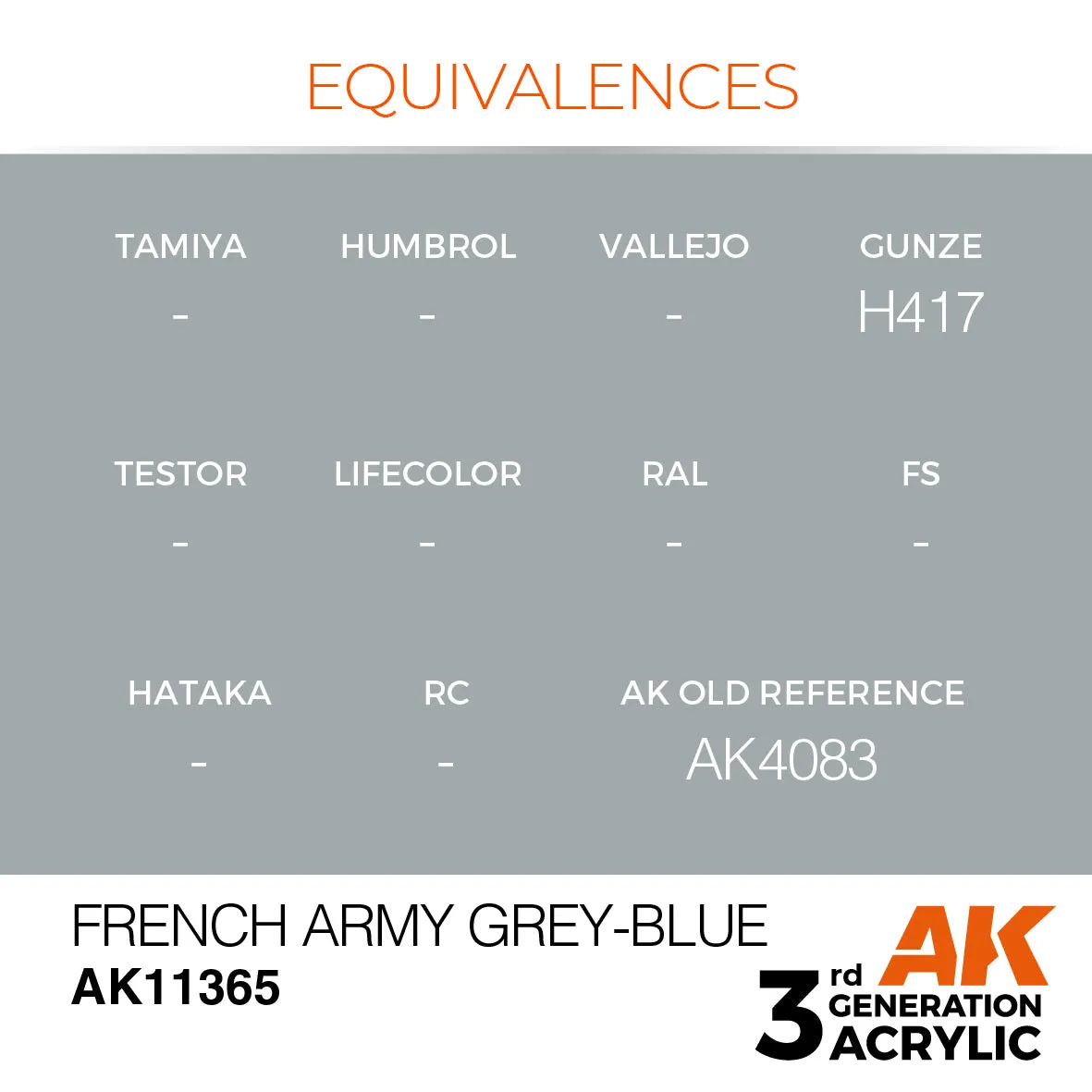 AK Interactive French Army Grey-Blue peinture 17ml
