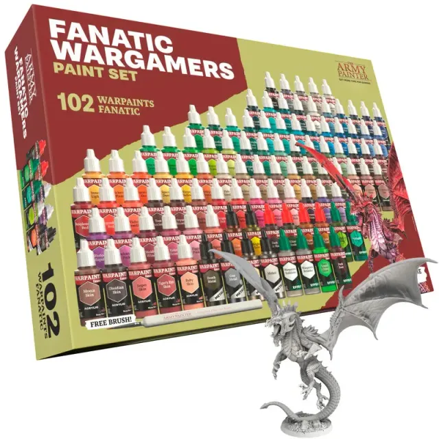 Army Painter Warpaints Fanatic Wargamers Set 102 peintures + dragon