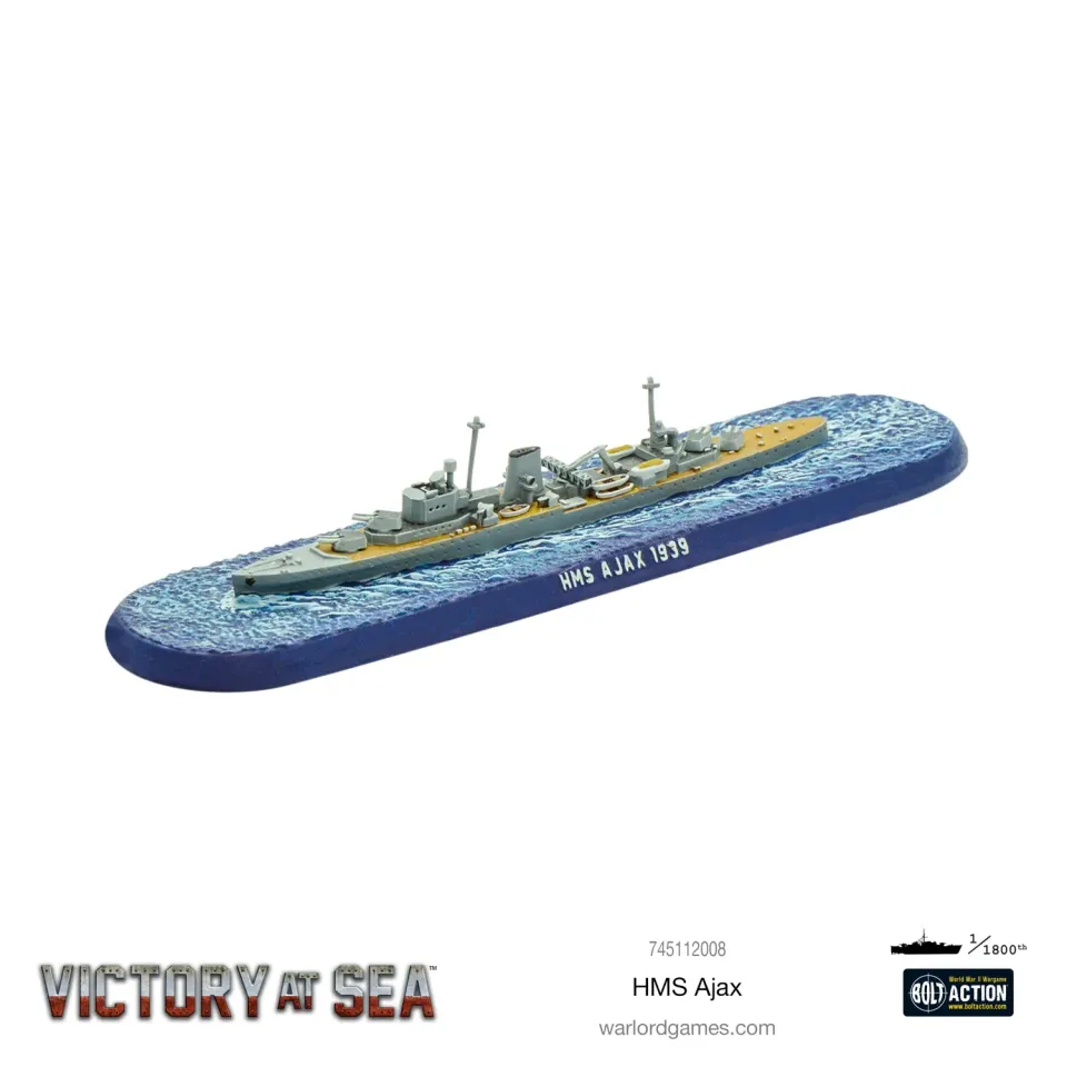 Bolt Action Victory at Sea HMS Ajax navire résine
