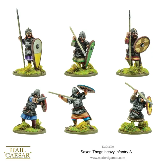 Warlord Games Hail Caesar Saxon Thegn Heavy Infantry A figurines métal x6