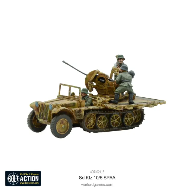 Bolt Action Sd.Kfz 10/5 SPAA véhicule Flak 38 résine métal