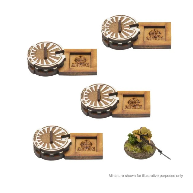 Bolt Action MDF Unit Pin Markers Japan marqueurs x4