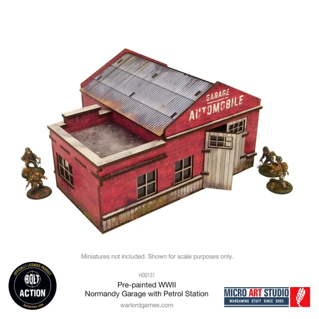 Bolt Action WW2 Normandy Garage with Petrol Station garage prépeint