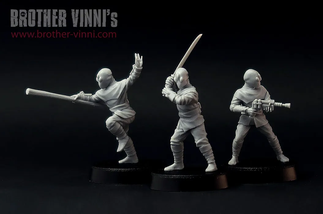 Brother Vinni Noodle Clan Ninjas figurine résine 28mm x3