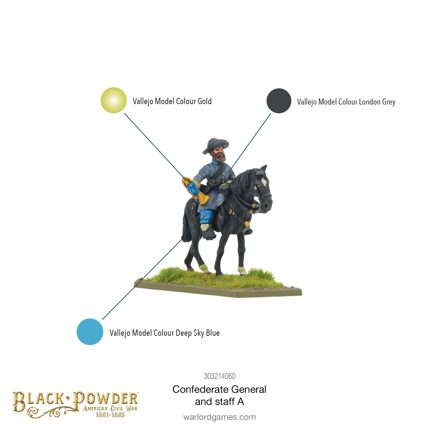 Warlord Games Black Powder Général confédéré A figurines métal