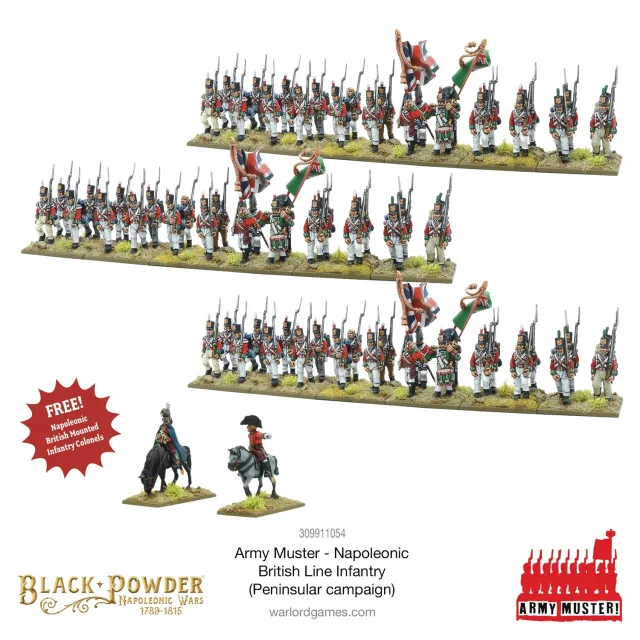 Black Powder Army Muster infanterie britannique 72 figs