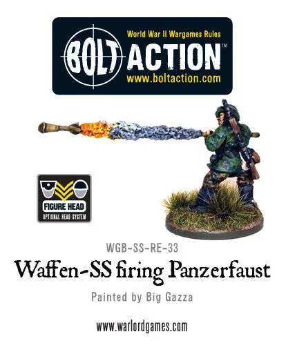 Bolt Action Waffen-SS Firing Panzerfaust figurine métal avec tête optionnelle