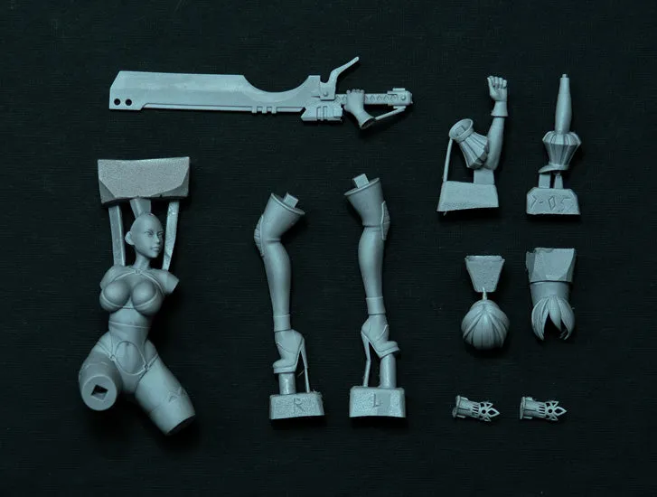 Brother Vinni Cyber Mercenary figurine résine 90 mm femme
