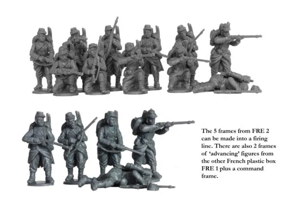 Bolt Action Perry Miniatures Franco-Prussian War French Infantry firing line figurines plastique 38 pièces