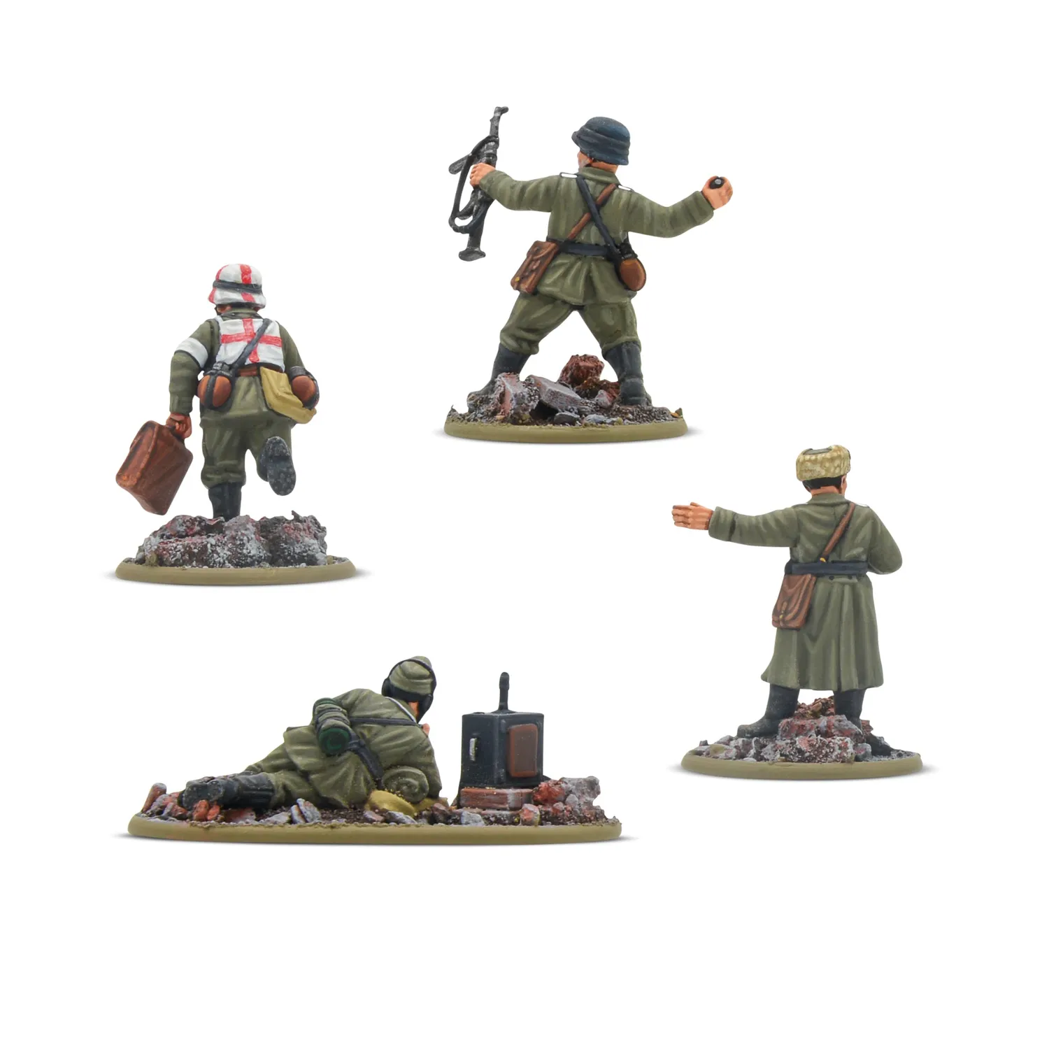 Bolt Action German Veteran HQ figurines QG 4 résine vétérans