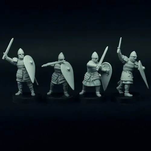 Brother Vinni Italo-Norman Knights lot 4 figurines résine 28mm épées