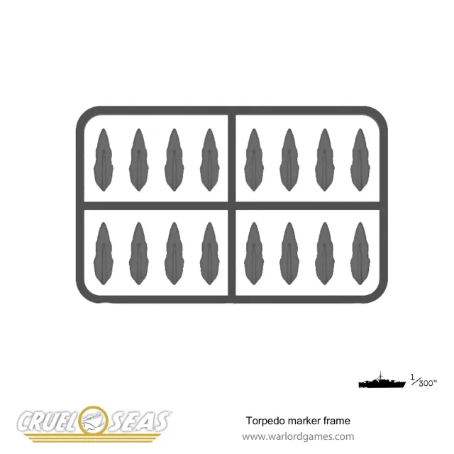 Bolt Action Cruel Seas torpedo marker grappe plastique
