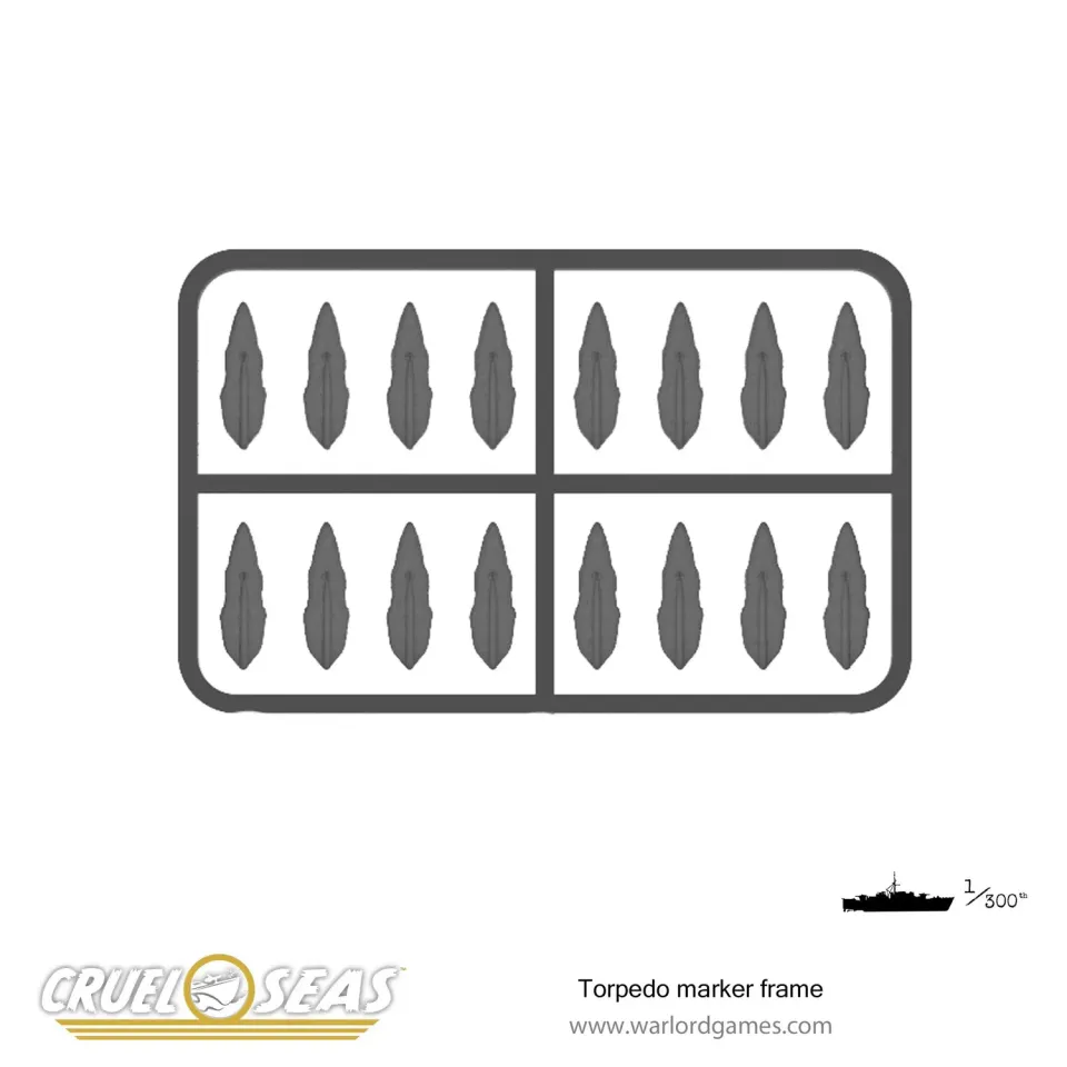 Bolt Action Cruel Seas torpedo marker grappe plastique