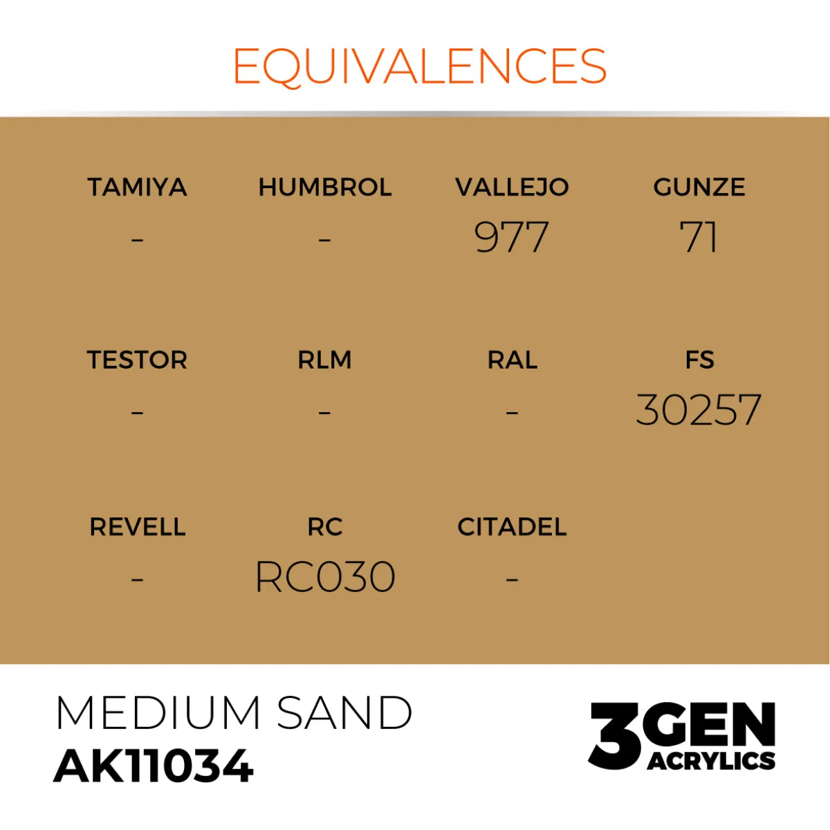 AK Interactive 3Gen Medium Sand peinture acrylique 17ml sable