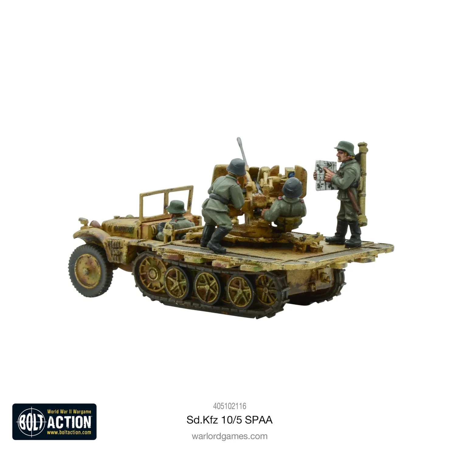 Bolt Action Sd.Kfz 10/5 SPAA véhicule Flak 38 résine métal