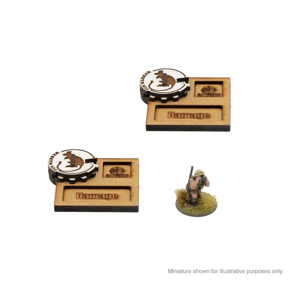 Bolt Action MDF Vehicle Pin Markers British 8th Army Desert Rats marqueurs MDF