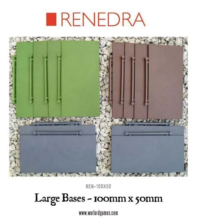 Renedra Large Bases 100x50 mm socles rectangulaires 4 pièces
