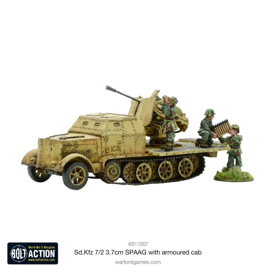 Bolt Action Sd.Kfz 7/2 3.7cm SPAAG véhicule résine cabine blindée
