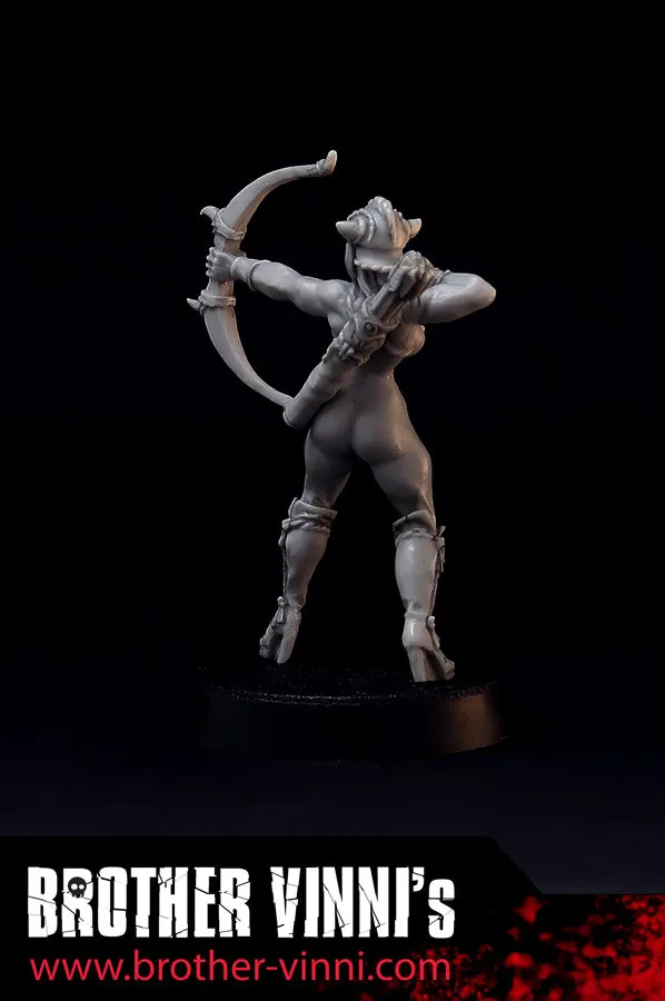 Brother Vinni Amazone archère figurine résine 32mm arc