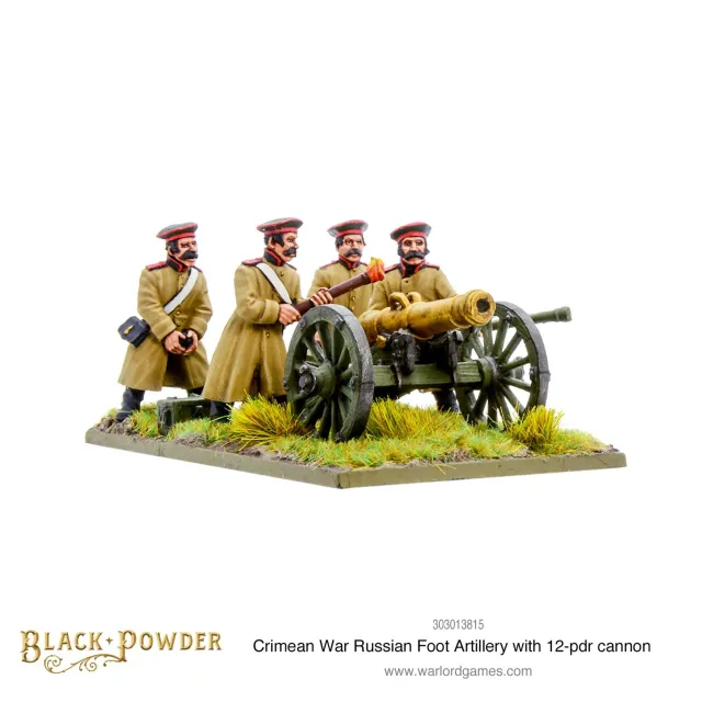 Warlord Games Crimean War Russian foot artillery with 12-pdr cannon figurine métal